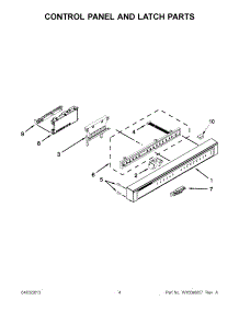 02 - Control Panel And Latch Parts parts for Whirlpool Dishwasher WDF730PAYW5 / from AppliancePartsPros.com
