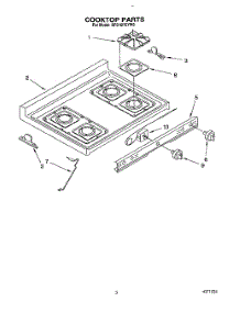 03 - Cooktop parts for Whirlpool Range SF310PEYN0 / from AppliancePartsPros.com