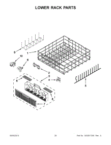 10 - Lower Rack Parts parts for Whirlpool Dishwasher WDF730PAYW6 / from AppliancePartsPros.com