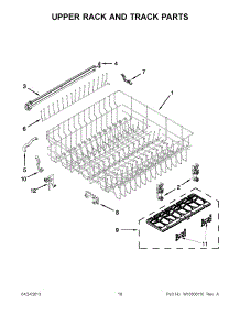 09 - Upper Rack And Track Parts parts for Whirlpool Dishwasher WDF735PABB0 / from AppliancePartsPros.com
