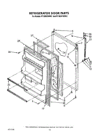 08 - Refrigerator Door, Lit / Optional parts for Whirlpool Refrigerator RT18DKYWG01 / from AppliancePartsPros.com