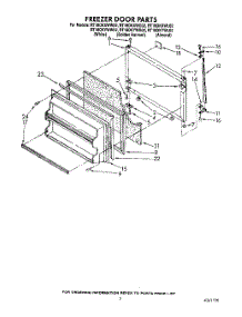 06 - Freezer Door parts for Whirlpool Refrigerator RT18DKYWG02 / from AppliancePartsPros.com