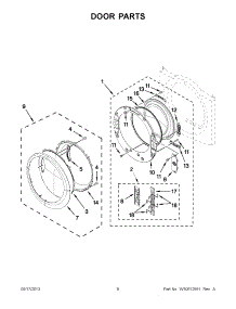 04 - Door Parts parts for Whirlpool Dryer YWED88HEAC1 / from AppliancePartsPros.com