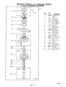 09 - Basket Drive And Brake parts for Whirlpool Washer LA7800XKW0 / from AppliancePartsPros.com