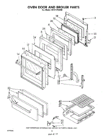 06 - Oven Door And Broiler parts for Whirlpool Range SF311PSKN0 / from AppliancePartsPros.com
