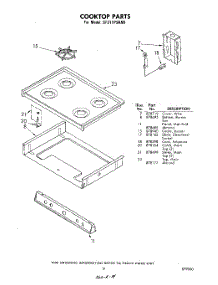 09 - Cook Top parts for Whirlpool Range SF311PSKN0 / from AppliancePartsPros.com