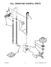 04 - Fill, Drain And Overfill Parts parts for Whirlpool Dishwasher WDF780SLYB2 / from AppliancePartsPros.com