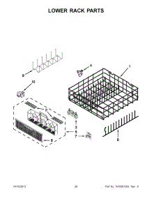 10 - Lower Rack Parts parts for Whirlpool Dishwasher WDF780SLYM2 / from AppliancePartsPros.com