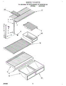 04 - Shelf parts for Whirlpool Refrigerator RT18HDXBL00 / from AppliancePartsPros.com