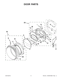 04 - Door Parts parts for Whirlpool Dryer YWED9371YL1 / from AppliancePartsPros.com