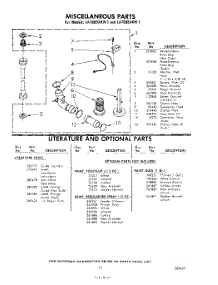 10 - Miscellaneous , Literature And Optional parts for Whirlpool Washer LA7805XKW1 / from AppliancePartsPros.com