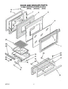 03 - Door And Broiler parts for Whirlpool Range SF314PSYN1 / from AppliancePartsPros.com