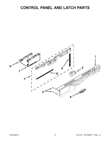 02 - Control Panel And Latch Parts parts for Whirlpool Dishwasher WDT710PAYH4 / from AppliancePartsPros.com