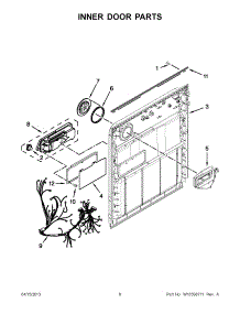 03 - Inner Door Parts parts for Whirlpool Dishwasher WDT710PAYW4 / from AppliancePartsPros.com