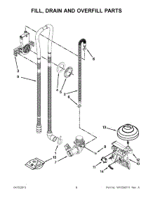 04 - Fill, Drain And Overfill Parts parts for Whirlpool Dishwasher WDT710PAYW4 / from AppliancePartsPros.com