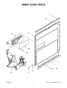 03 - Inner Door Parts parts for Whirlpool Dishwasher WDT790SLYM2 / from AppliancePartsPros.com
