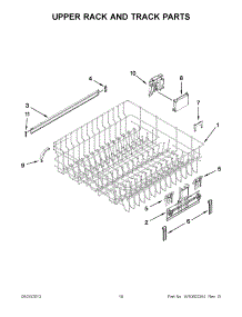 09 - Upper Rack And Track Parts parts for Whirlpool Dishwasher WDT790SLYM2 / from AppliancePartsPros.com