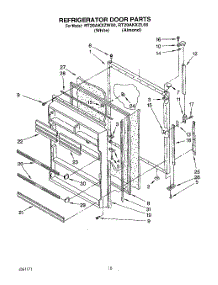 08 - Refrigerator Door, Lit / Optional parts for Whirlpool Refrigerator RT20AKXZL00 / from AppliancePartsPros.com