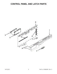 02 - Control Panel And Latch Parts parts for Whirlpool Dishwasher WDT910SSYB2 / from AppliancePartsPros.com