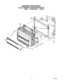 06 - Freezer Door parts for Whirlpool Refrigerator RT20CKXZL00 / from AppliancePartsPros.com