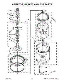 10 - Agitator, Basket And Tub Parts parts for Whirlpool Washer Dryer Combo WGT3300XQ2 / from AppliancePartsPros.com