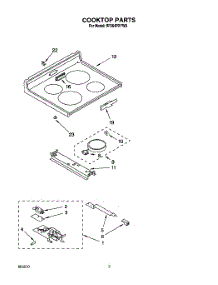 02 - Cooktop, Lit / Optional parts for Whirlpool Range RF364PXYN0 / from AppliancePartsPros.com
