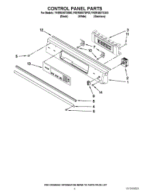 05 - Control Panel Parts parts for Whirlpool Range YKERS807SP03 / from AppliancePartsPros.com