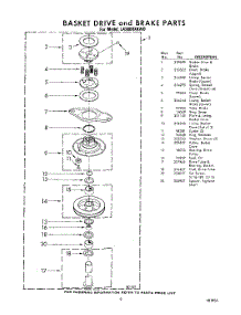 09 - Basket And Brake parts for Whirlpool Washer LA9800XKW0 / from AppliancePartsPros.com