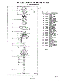 09 - Basket Drive And Break parts for Whirlpool Washer LA9800XKW3 / from AppliancePartsPros.com