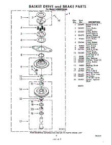 09 - Basket Drive And Break parts for Whirlpool Washer LA9800XKW4 / from AppliancePartsPros.com