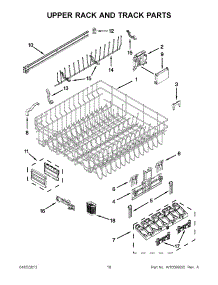 09 - Upper Rack And Track Parts parts for Kitchenaid Dishwasher KUDS30FXPA9 / from AppliancePartsPros.com