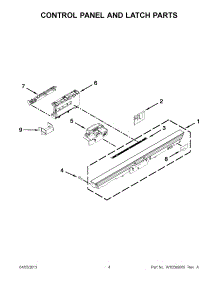 02 - Control Panel And Latch Parts parts for Kitchenaid Dishwasher KUDS30FXSS9 / from AppliancePartsPros.com