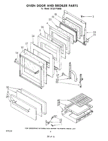 06 - Oven Door And Broiler parts for Whirlpool Range SF331PSKN0 / from AppliancePartsPros.com