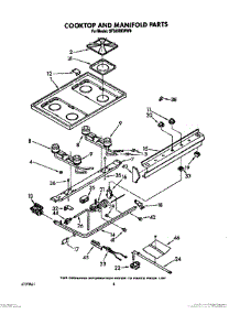 06 - Cooktop And Manifold, Lit / Optional parts for Whirlpool Range SF332BEWN0 / from AppliancePartsPros.com