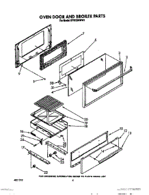 03 - Oven Door And Broiler parts for Whirlpool Range SF332BEWN1 / from AppliancePartsPros.com