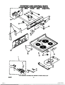 02 - Cooktop And Control parts for Whirlpool Range RF366PXXN1 / from AppliancePartsPros.com