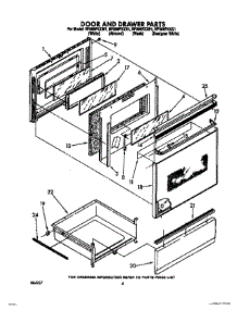 04 - Door And Drawer parts for Whirlpool Range RF366PXXQ1 / from AppliancePartsPros.com