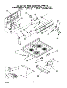02 - Cooktop And Control, Lit / Optional parts for Whirlpool Range RF366PXYB0 / from AppliancePartsPros.com