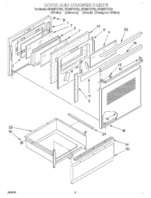 03 - Door And Drawer parts for Whirlpool Range RF366PXYB2 / from AppliancePartsPros.com