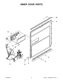 03 - Inner Door Parts parts for Kitchenaid Dishwasher KUDS30IXWH9 / from AppliancePartsPros.com