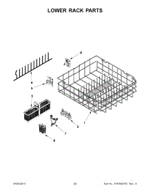 10 - Lower Rack Parts parts for Kitchenaid Dishwasher KUDS35FXBL9 / from AppliancePartsPros.com