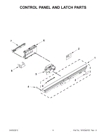 02 - Control Panel And Latch Parts parts for Kitchenaid Dishwasher KUDS35FXSS9 / from AppliancePartsPros.com