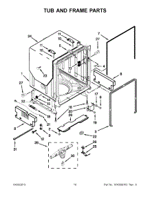 05 - Tub And Frame Parts parts for Kitchenaid Dishwasher KUDS35FXSS9 / from AppliancePartsPros.com
