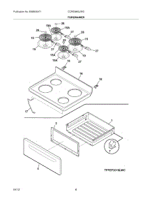 07 - Top / Drawer parts for Frigidaire Range CCRE3860LWG / from AppliancePartsPros.com