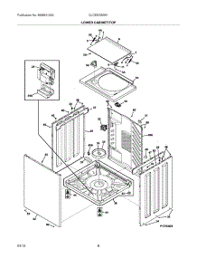 09 - Lower Cabinet / Top parts for Frigidaire Washer Dryer Combo CLCE500MW1 / from AppliancePartsPros.com