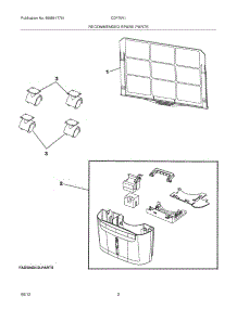 03 - Recommended Spare Parts parts for Frigidaire Dehumidifier CDF70V110 / from AppliancePartsPros.com