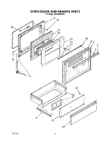 06 - Oven Door And Drawer parts for Whirlpool Range SF365BEWN2 / from AppliancePartsPros.com