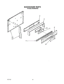 07 - Backguard, Literature parts for Whirlpool Range SF365BEWN2 / from AppliancePartsPros.com