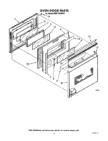 03 - Oven Door parts for Kitchenaid Range KEDT105VAL2 / from AppliancePartsPros.com