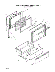06 - Oven Door And Drawer parts for Whirlpool Range SF365BEWN3 / from AppliancePartsPros.com